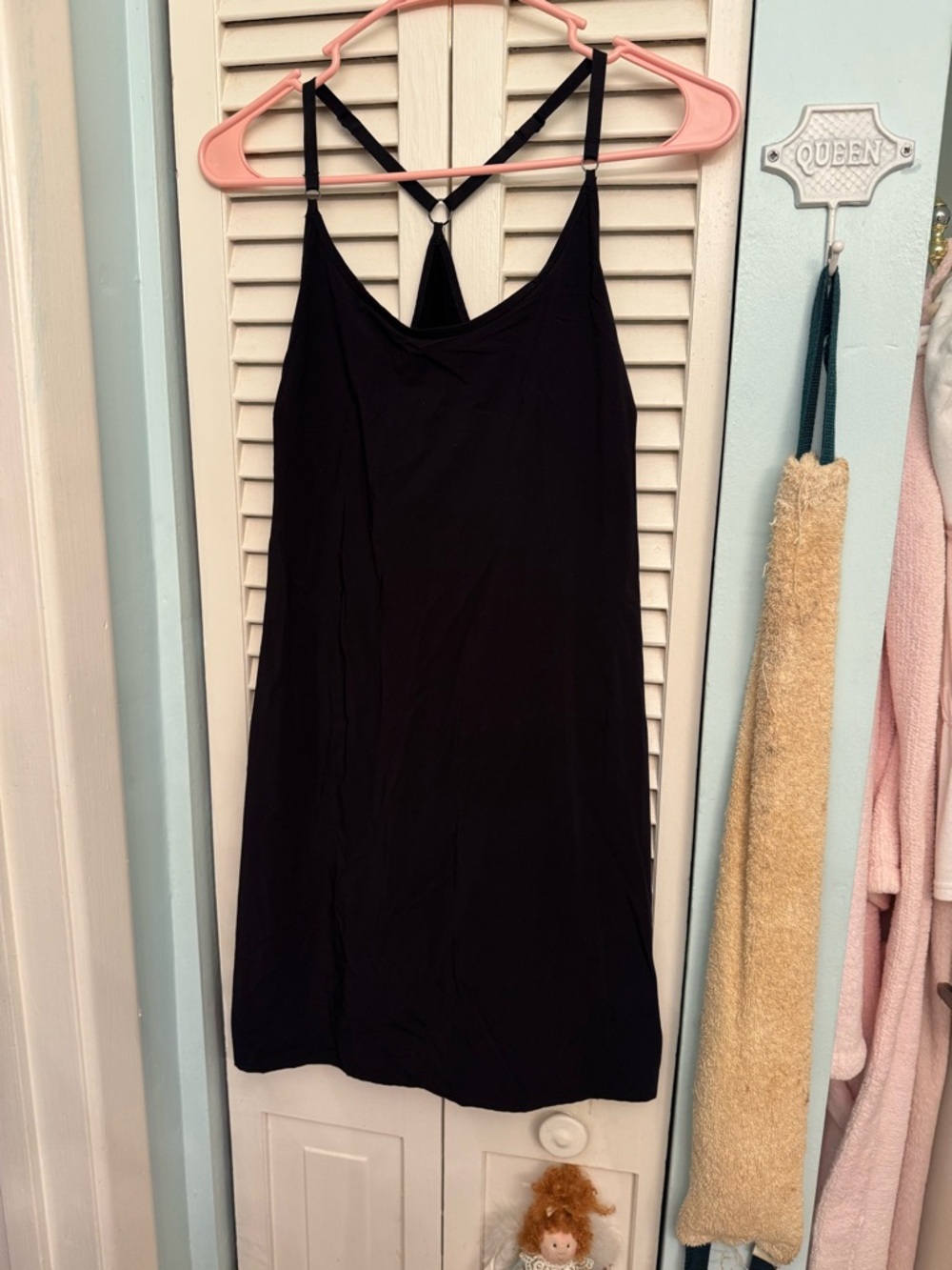 Calvin Klein Black Performance Slip Top with Spaghetti Straps